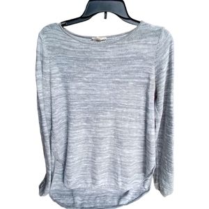 Eileen Fisher gray organic linen cotton blend sweater sz XS